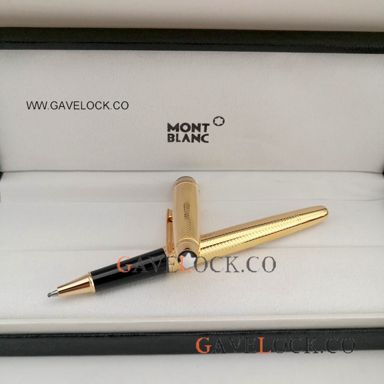 Best Replica Meisterstuck Mont Blanc Roller ball Pens Yellow Gold